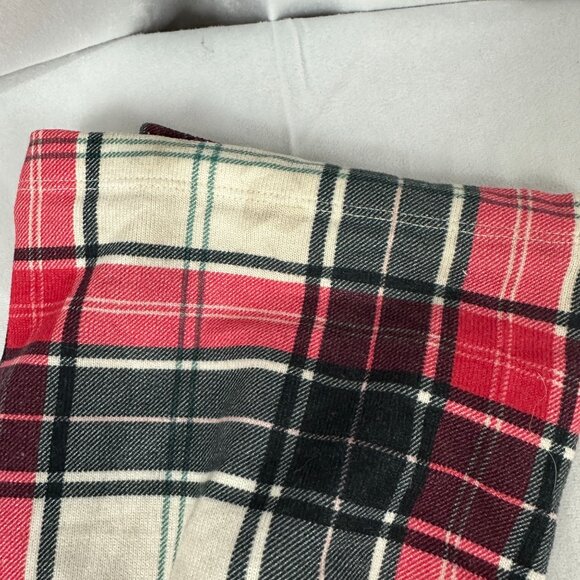 Versona Womens Plaid Lounge Pants Medium Elastic Waist Red Black - Picture 4 of 9